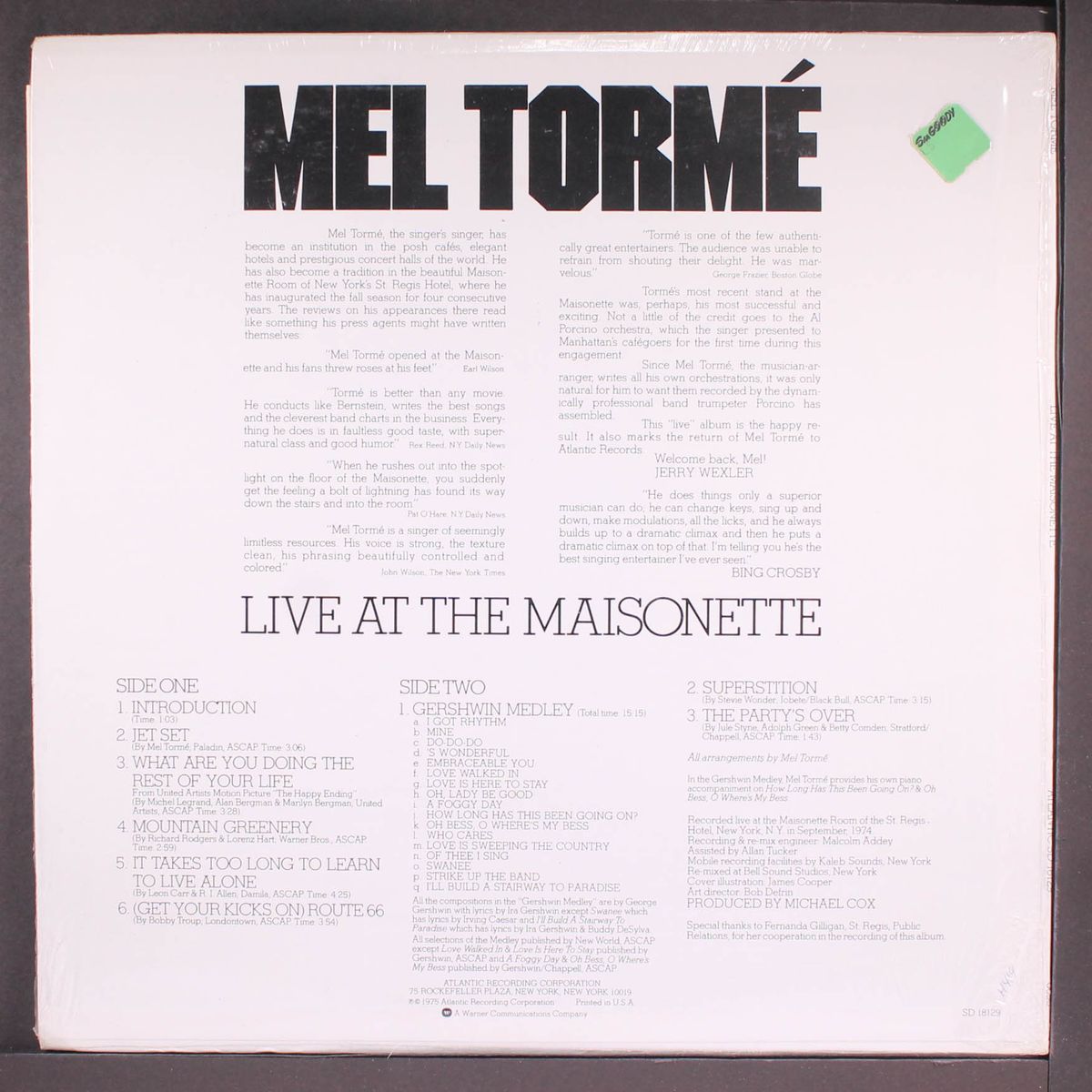 live at the maisonette by MEL TORME