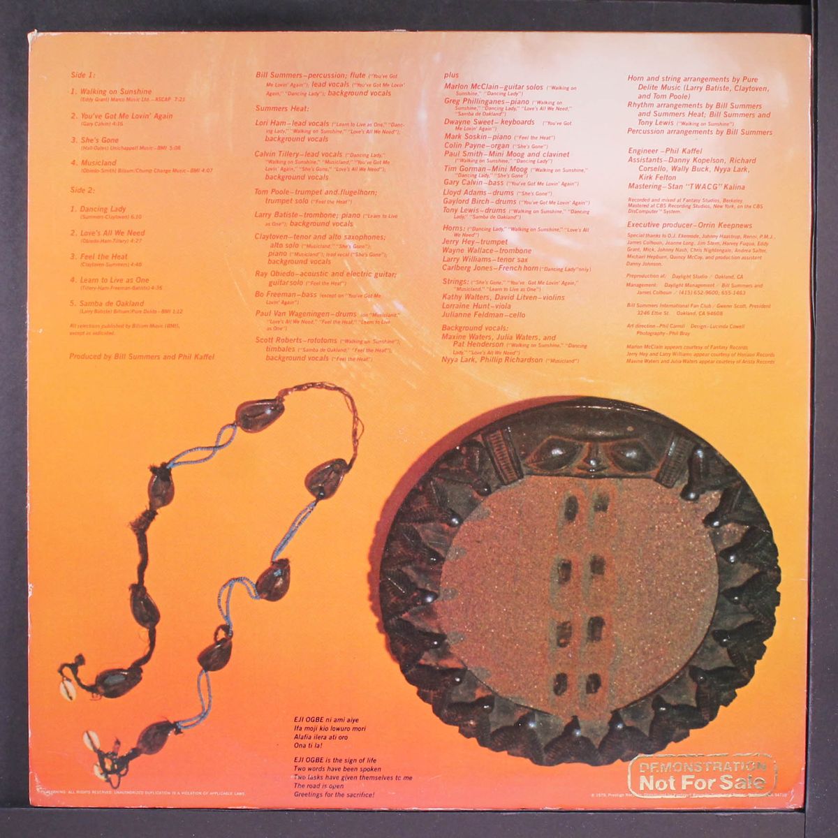 on sunshine by BILL SUMMERS