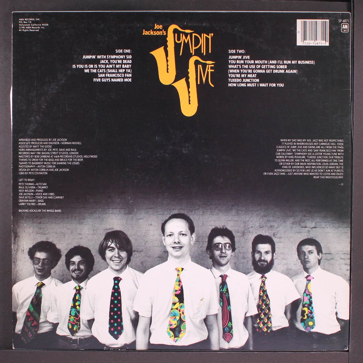 joe jackson's jumpin' jive by JOE JACKSON