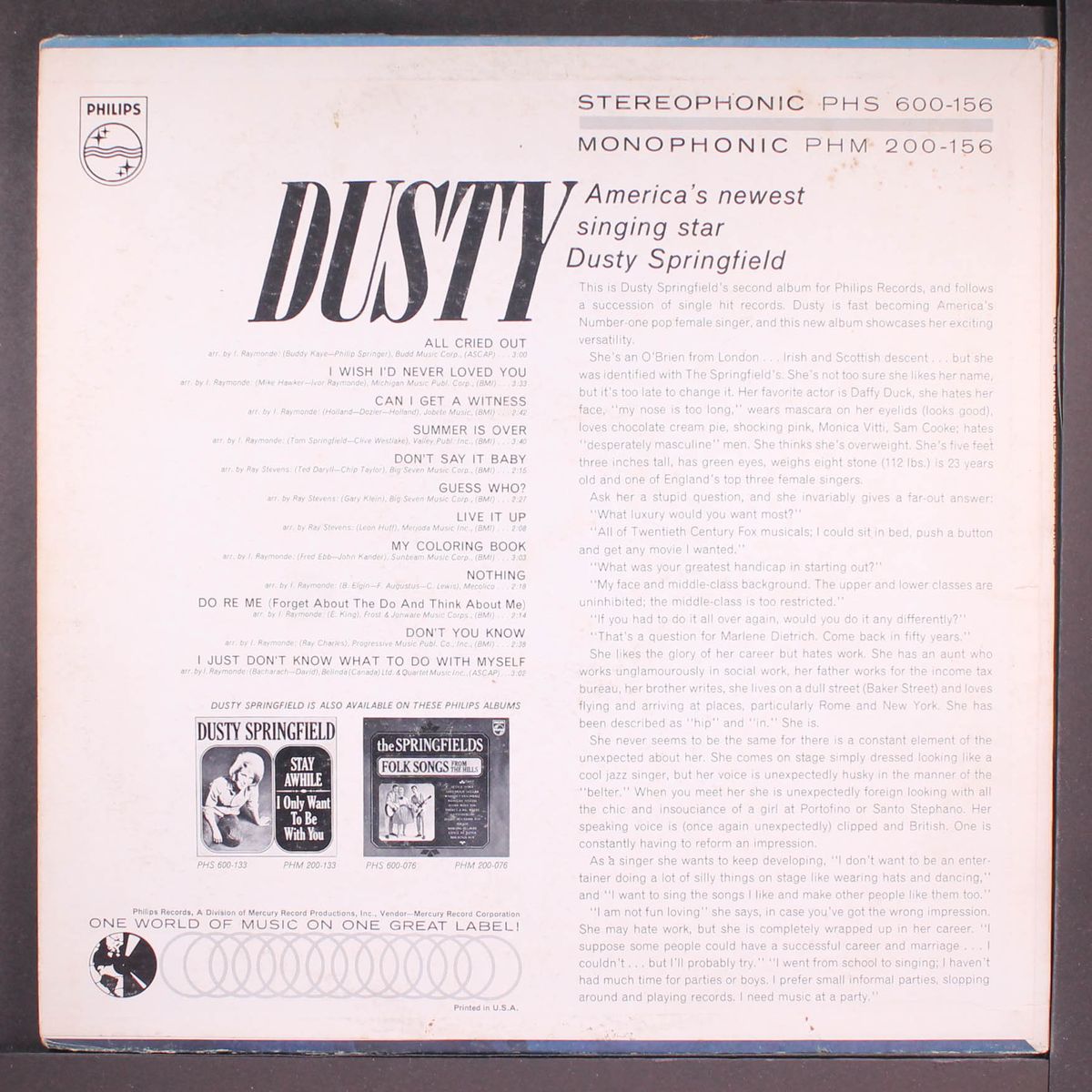 dusty by DUSTY SPRINGFIELD