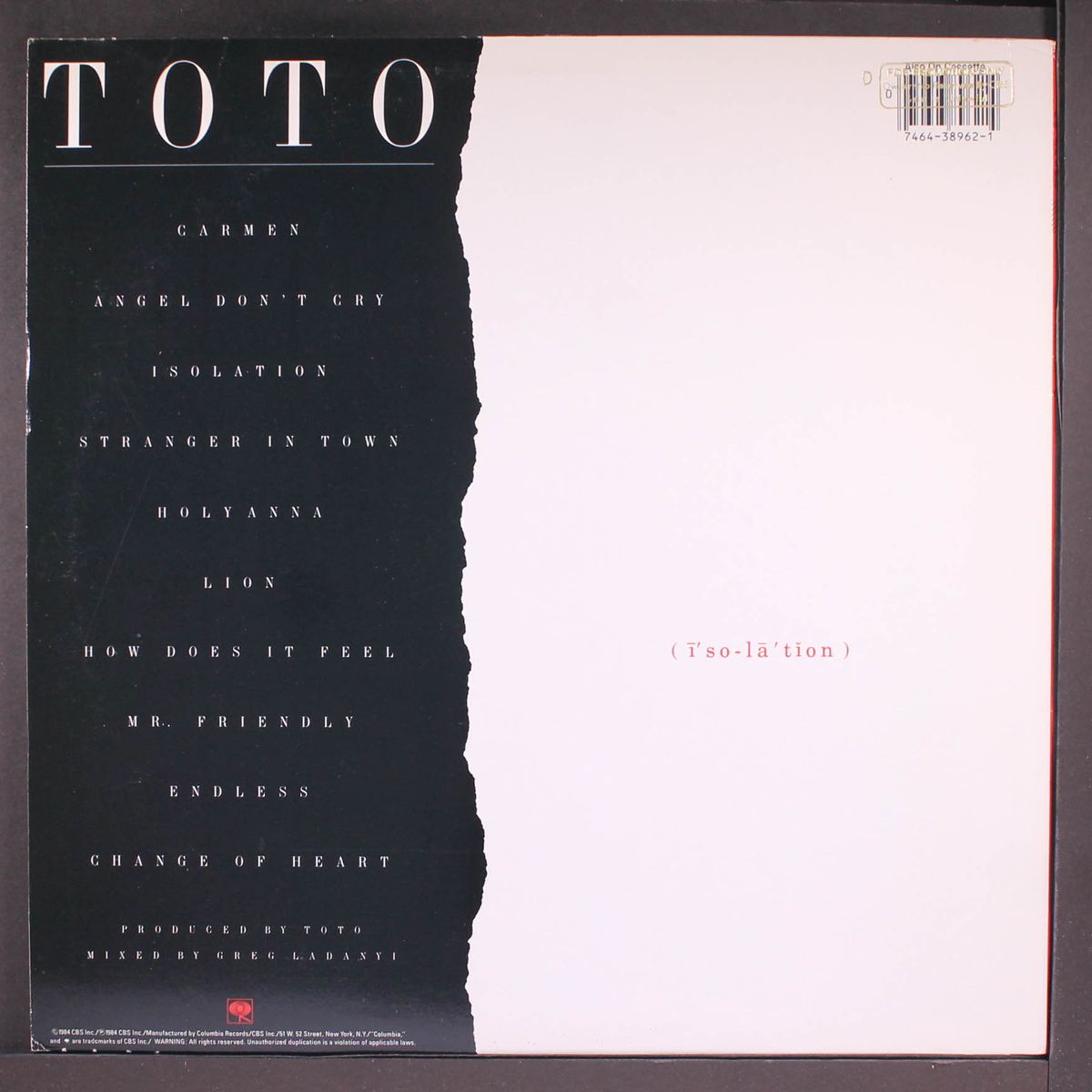 isolation by TOTO