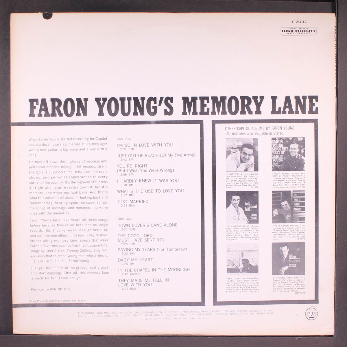 faron young's memory lane by FARON YOUNG