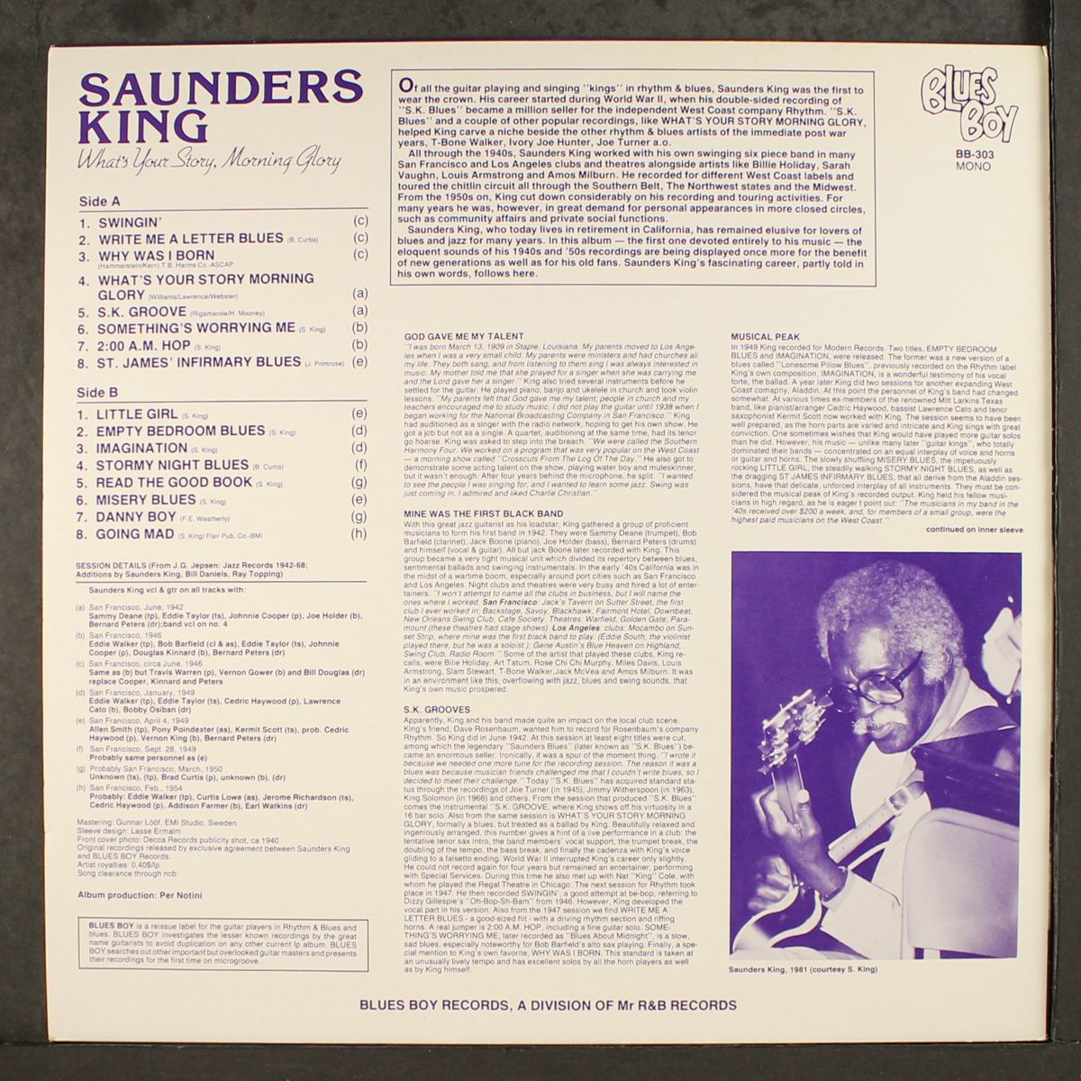 what's your story, morning glory by SAUNDERS KING