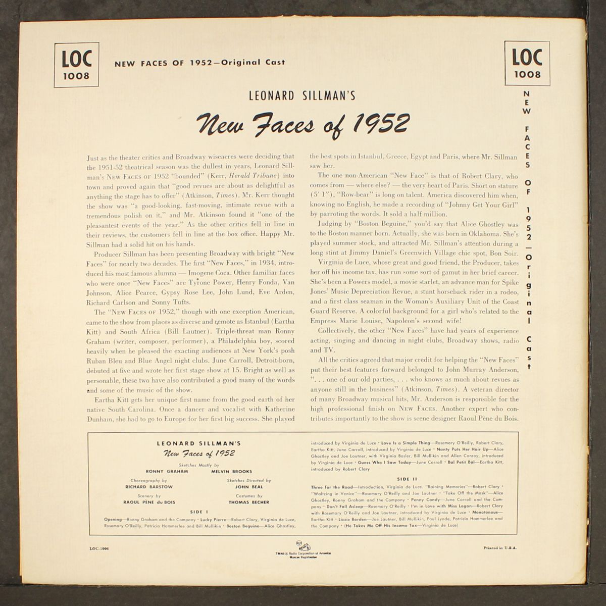 new faces of 1952 by ORIGINAL CAST