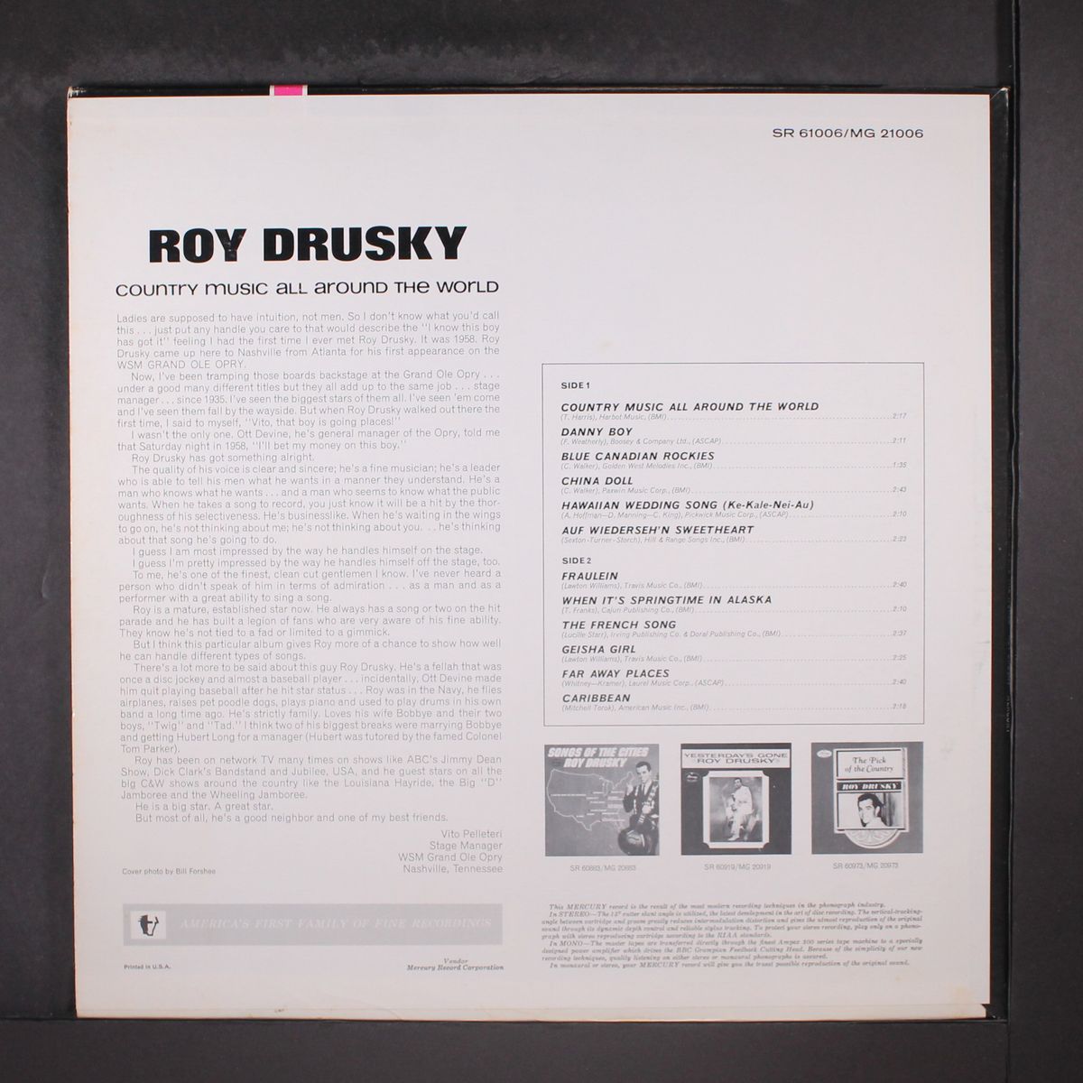 country music all around the world by ROY DRUSKY