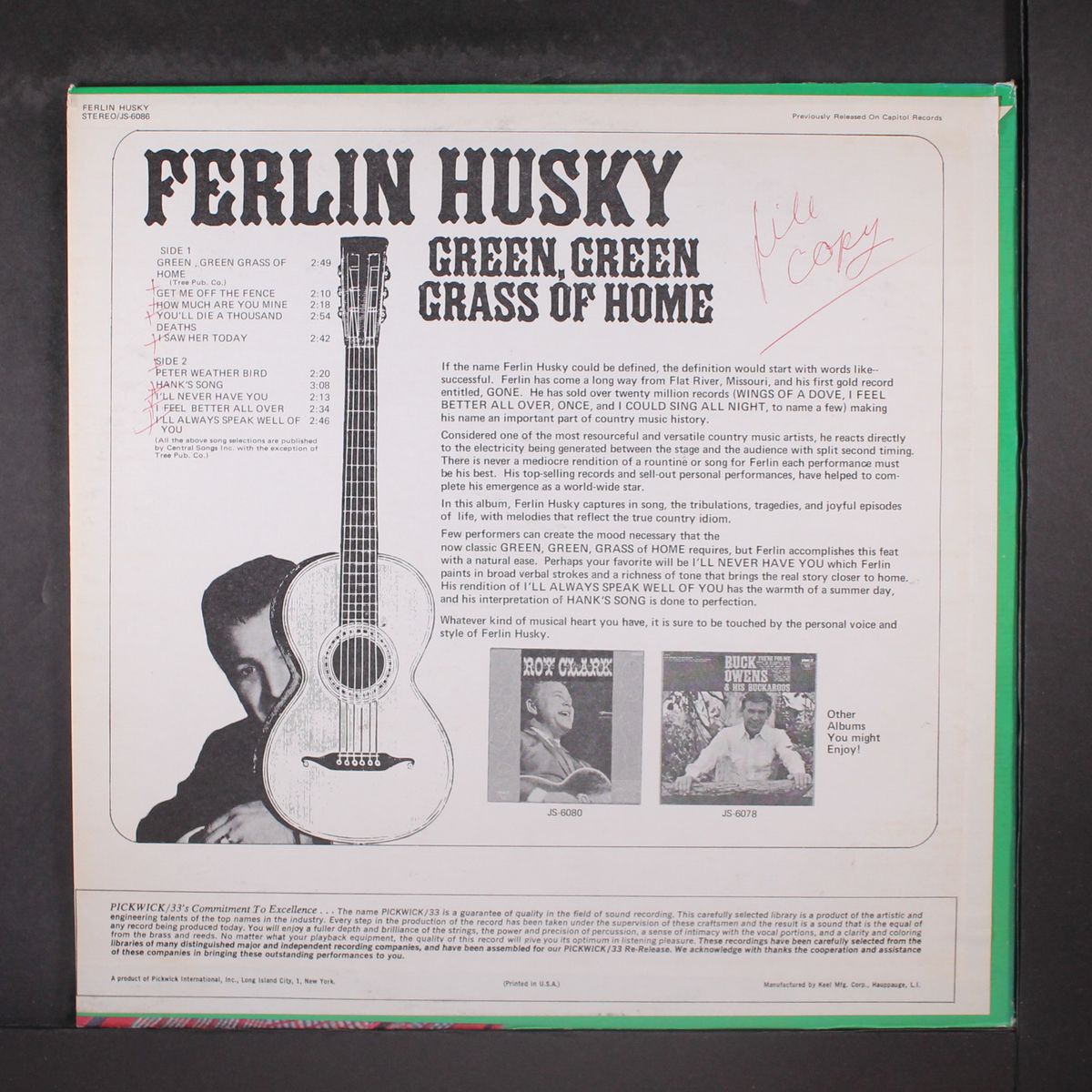 green green grass of home by FERLIN HUSKY
