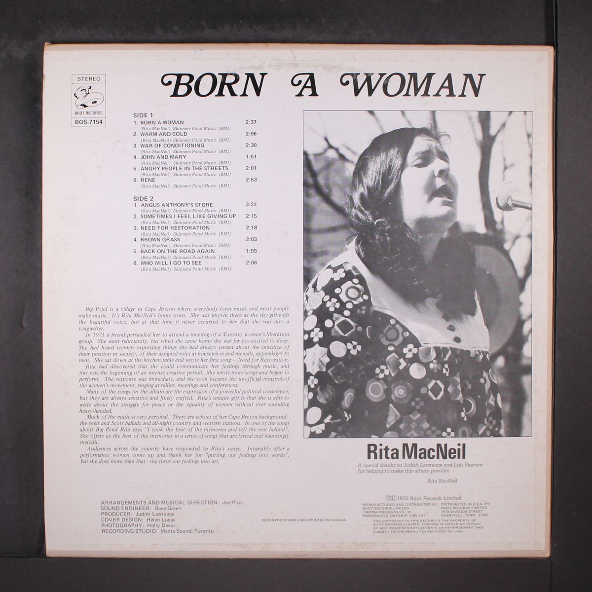 born a woman by RITA MACNEIL