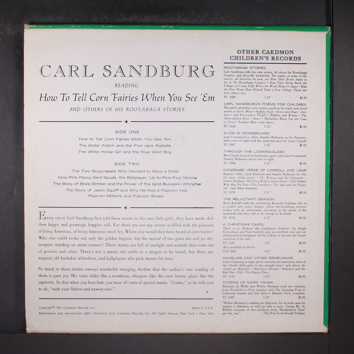 how to tell corn fairies when you see 'em by CARL SANDBURG