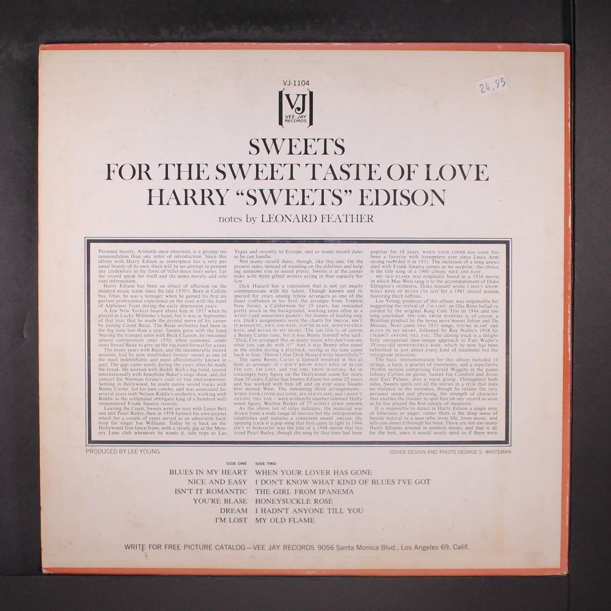sweets for the sweet taste of love by HARRY EDISON