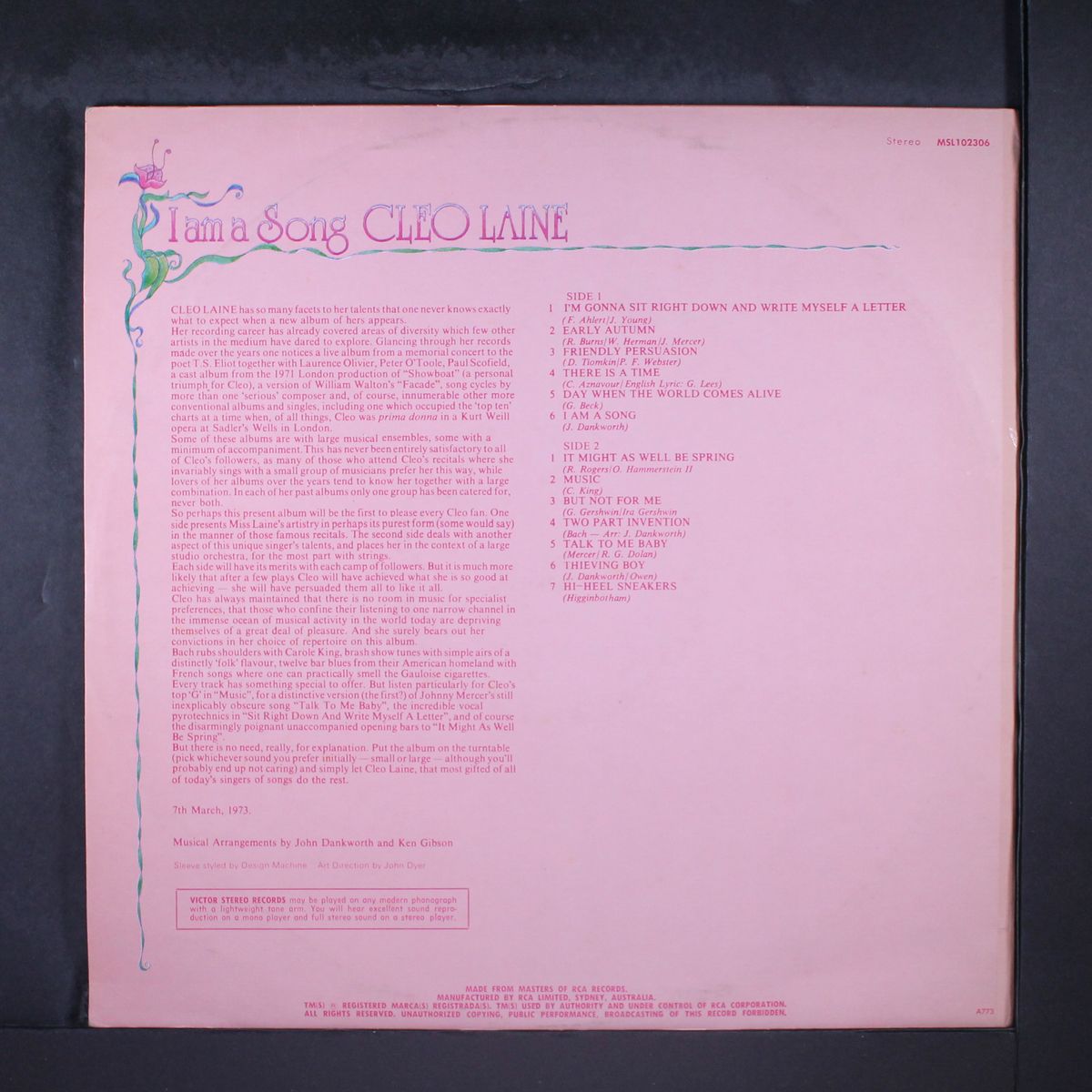 i am a song by CLEO LAINE
