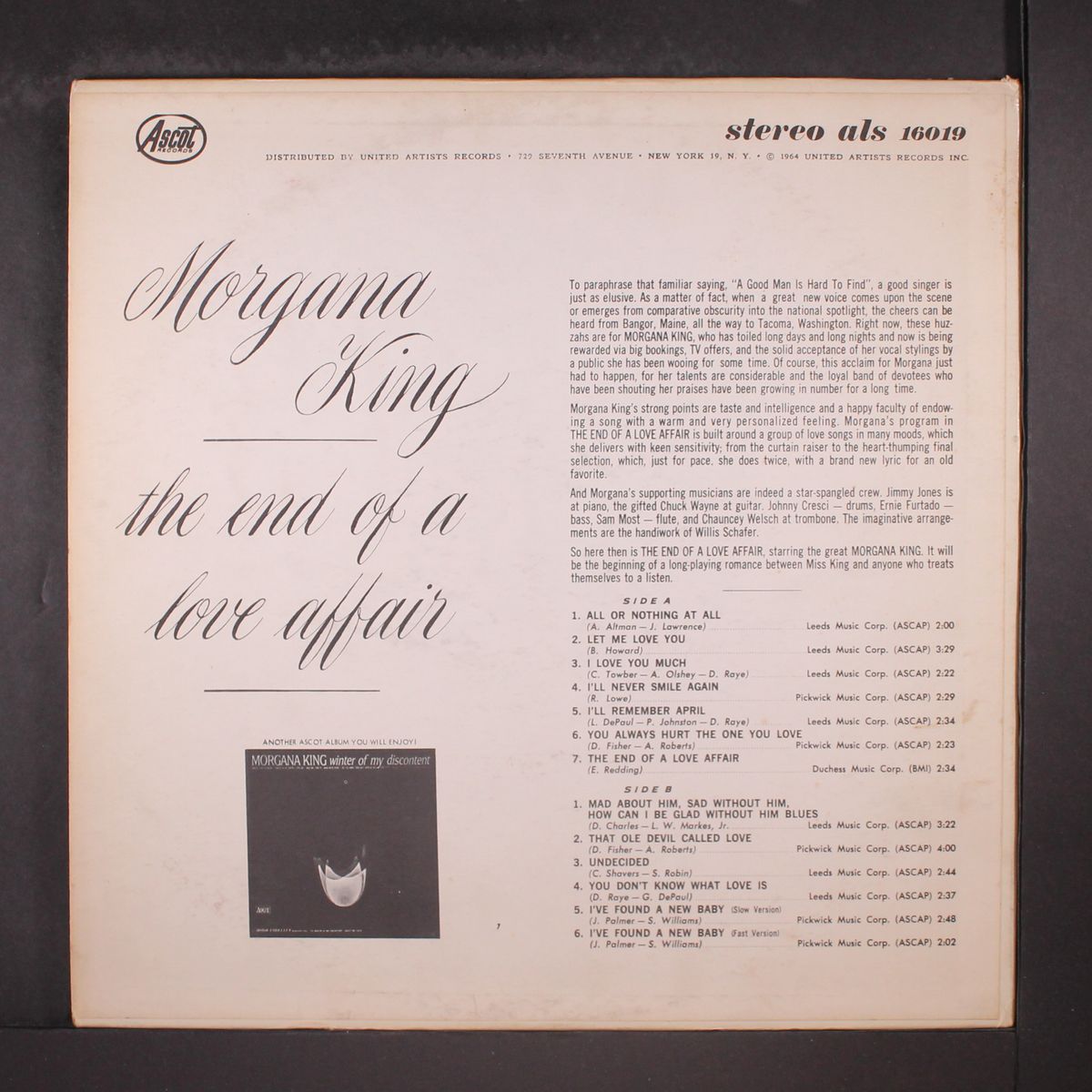 the end of a love affair by MORGANA KING