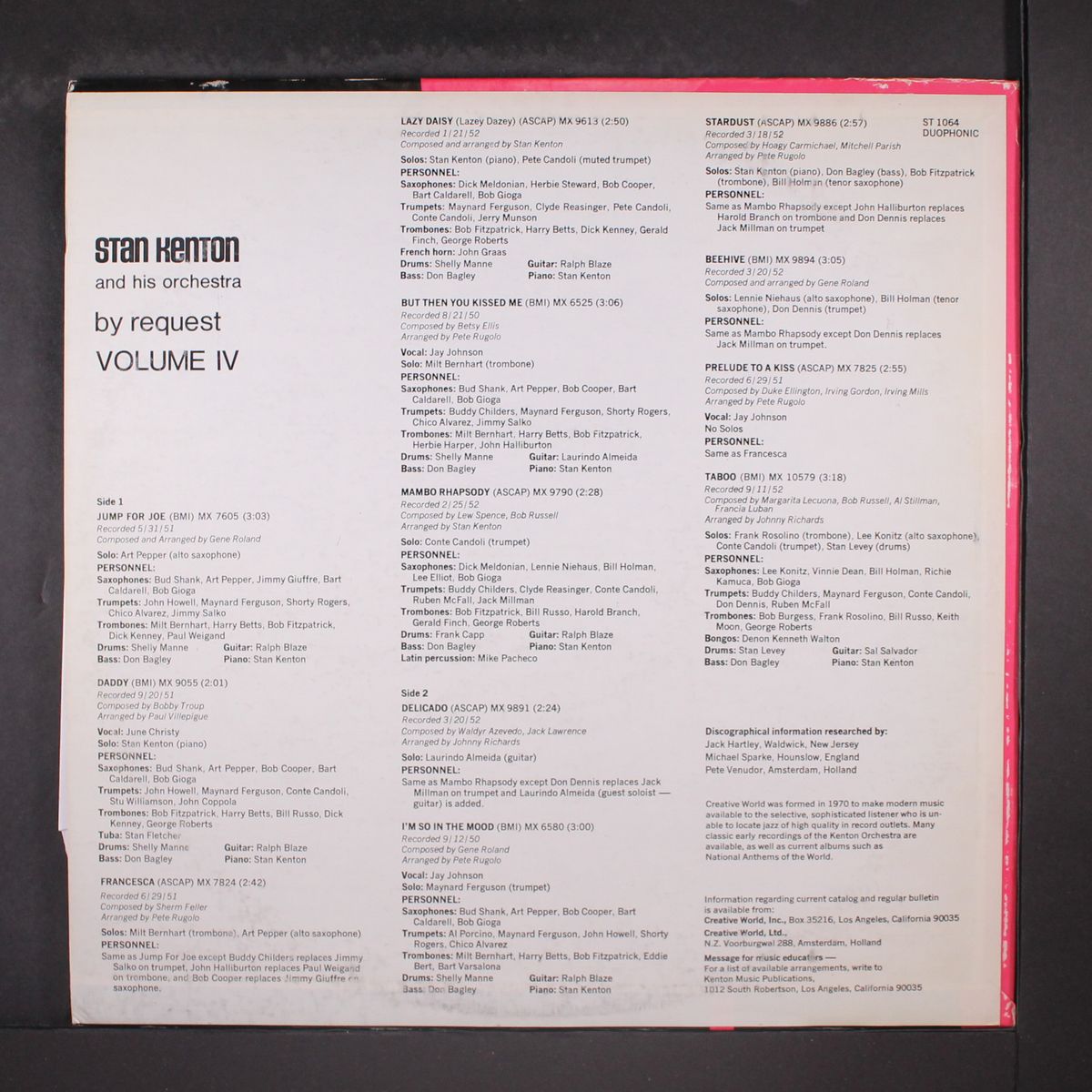 by request, vol. 4 by STAN KENTON