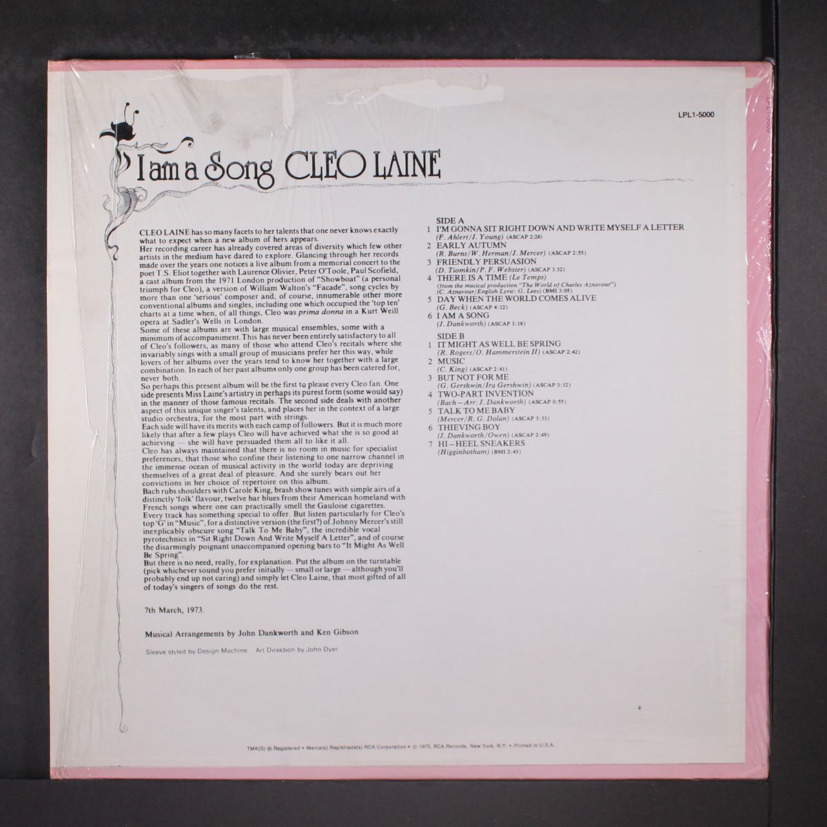 i am a song by CLEO LAINE