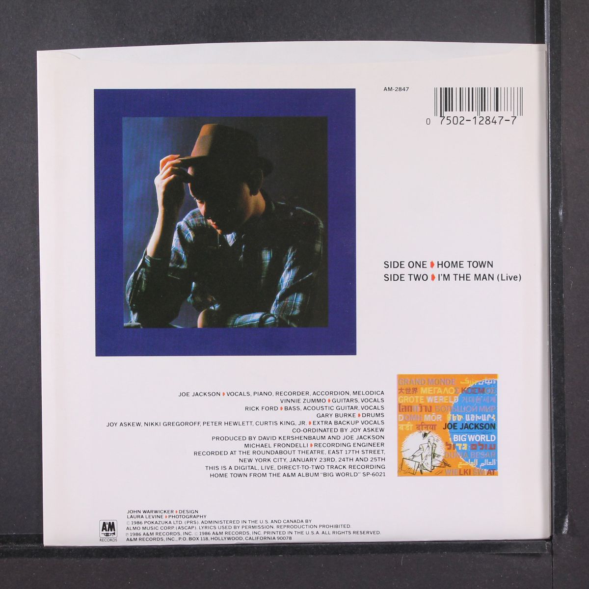 hometown / i'm the man (live) by JOE JACKSON