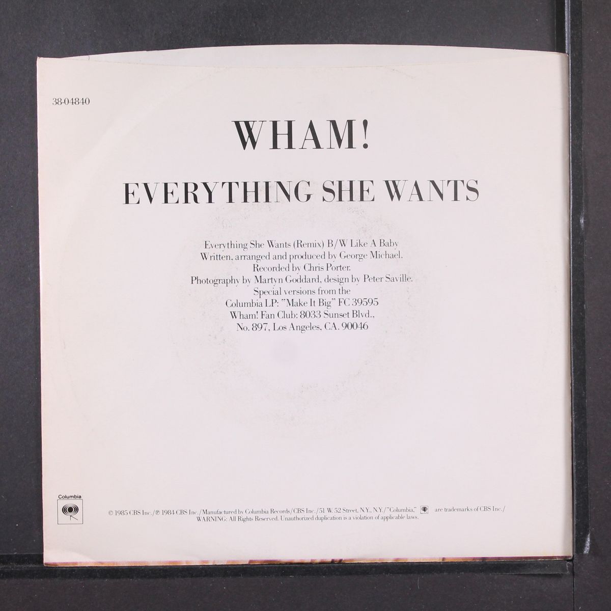 everything she wants / like a baby by WHAM