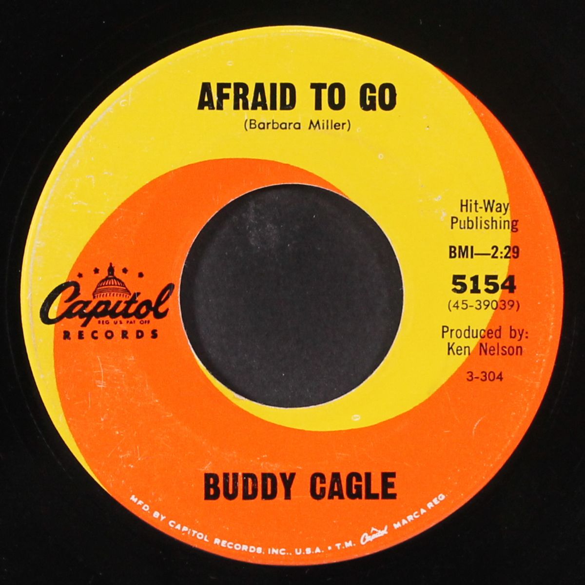 the gold cup / afraid to go by BUDDY CAGLE