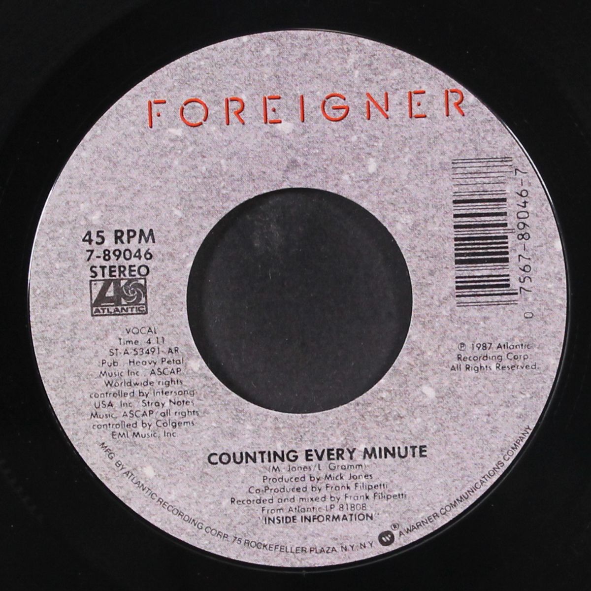 heart turns to stone / counting every minute by FOREIGNER