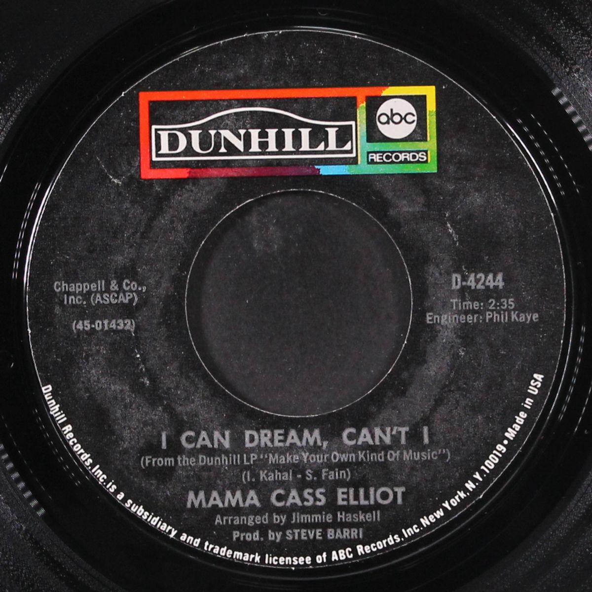 a song that never comes / i can dream, can't i by MAMA CASS ELLIOT