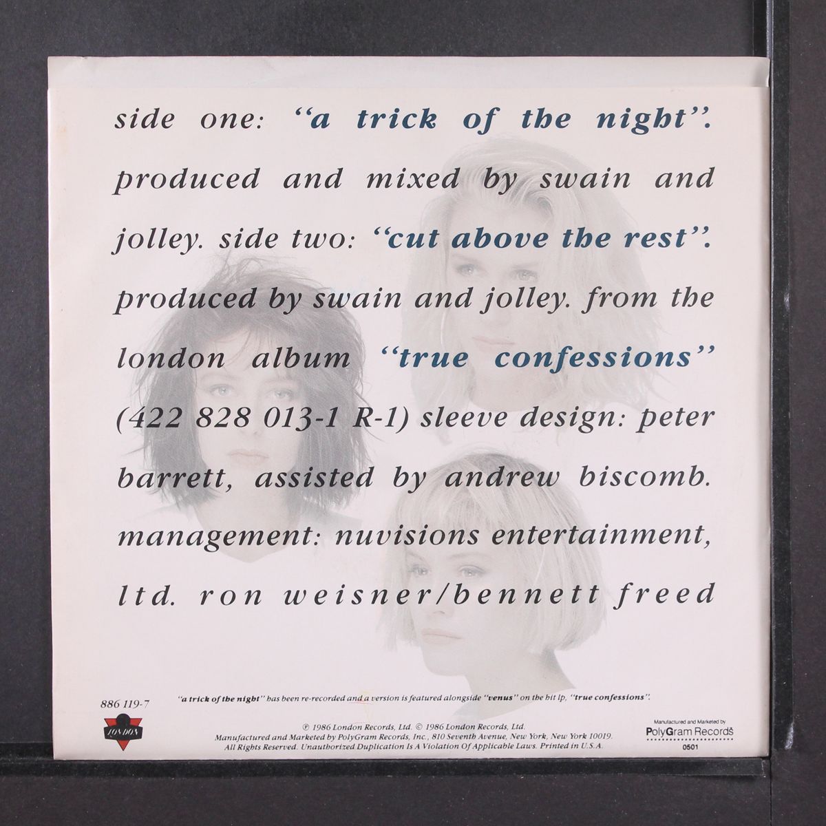 a trick of the night / cut above the rest by BANANARAMA