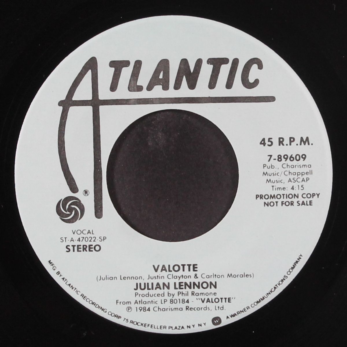 valotte / well i don't know by JULIAN LENNON