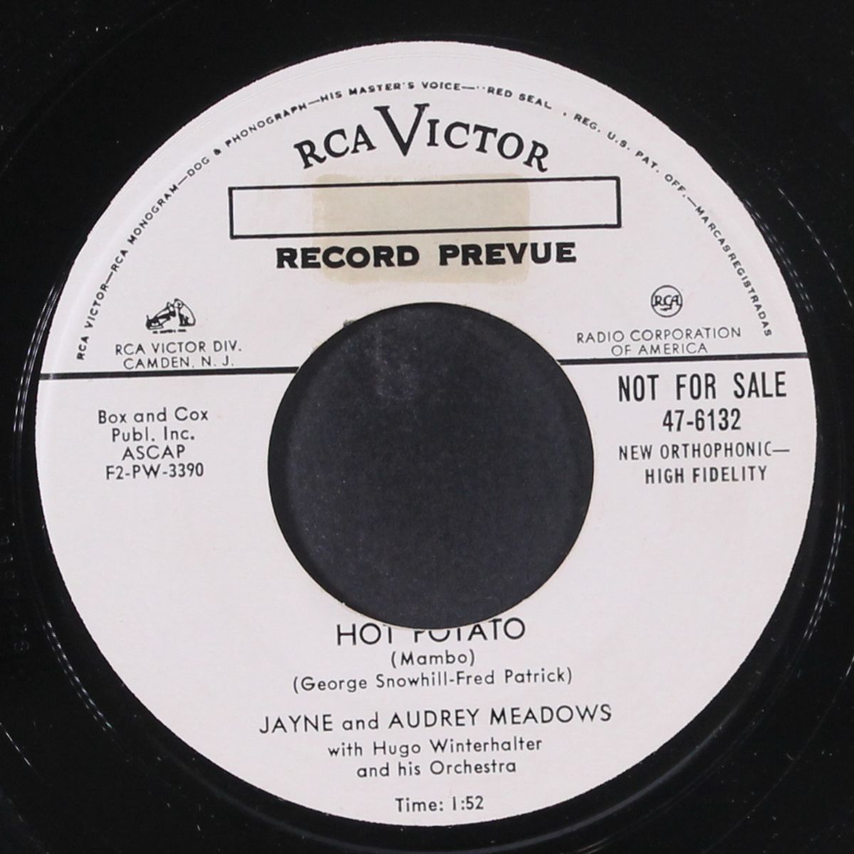 hot potato / japanese rhumba by JAYNE & AUDREY MEADOWS