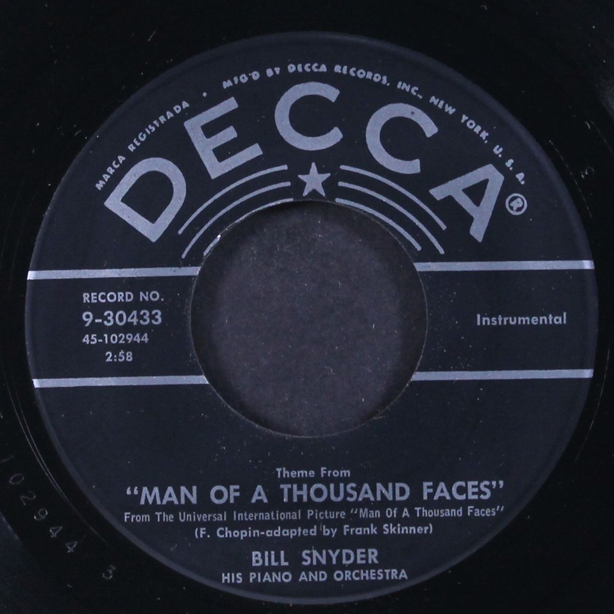 theme from a man of a thousand faces / tammy by BILL SNYDER