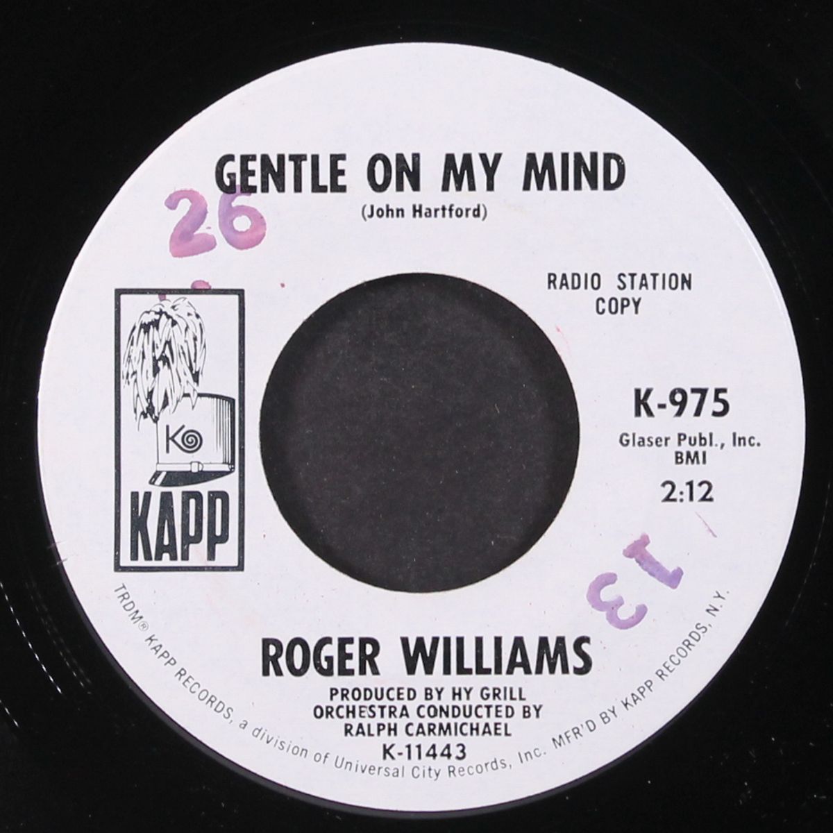 love theme from la strada / gentle on my mind by ROGER WILLIAMS