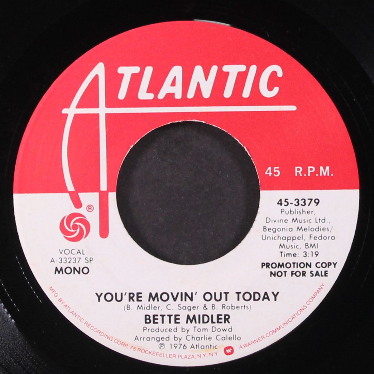 you're movin' out today / mono by BETTE MIDLER