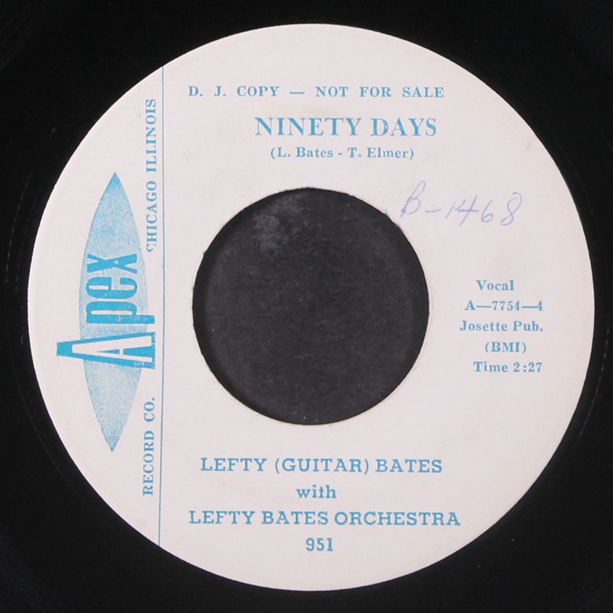 ninety days / rock alley by LEFTY 'GUITAR' BATES