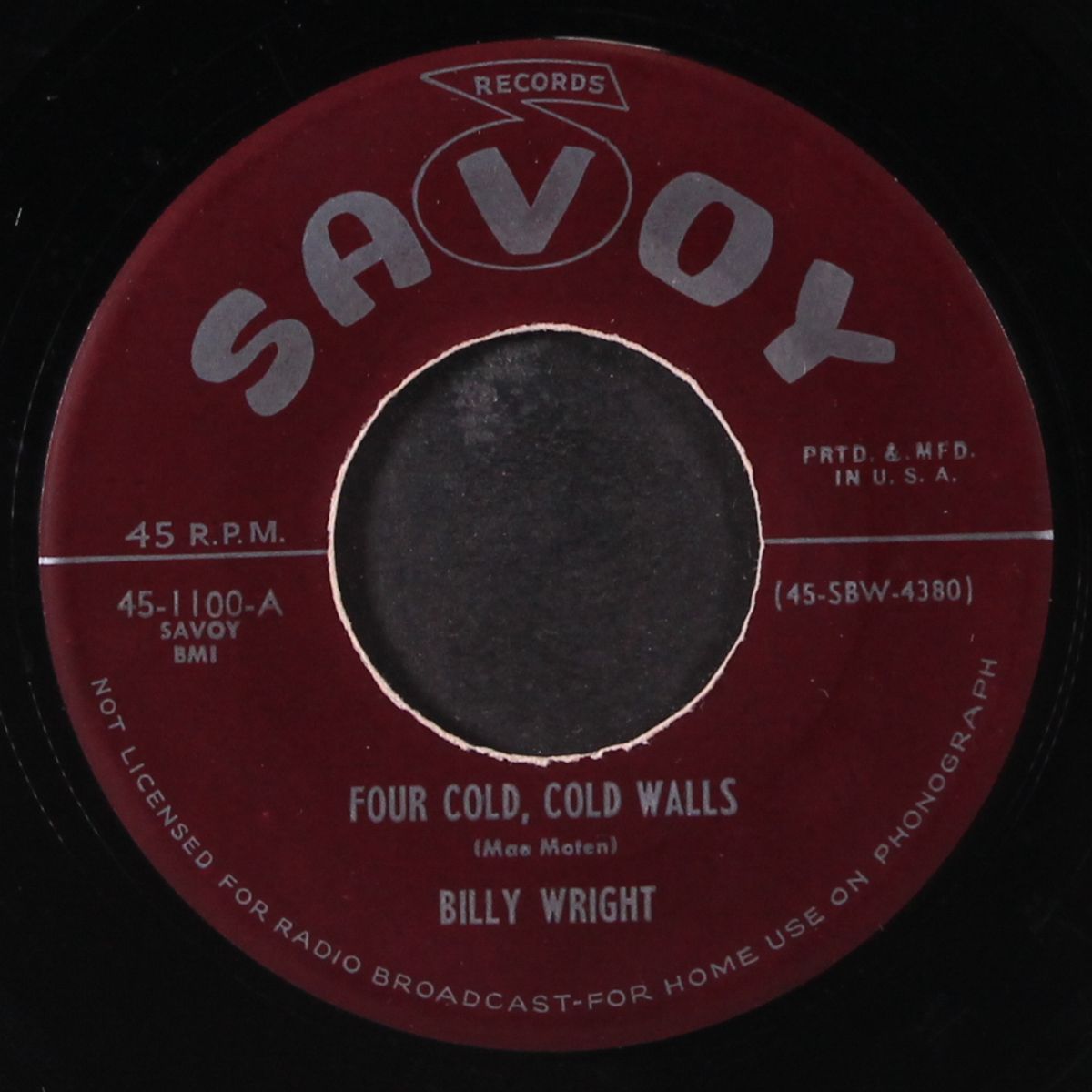 after awhile / four cold, cold walls by BILLY WRIGHT