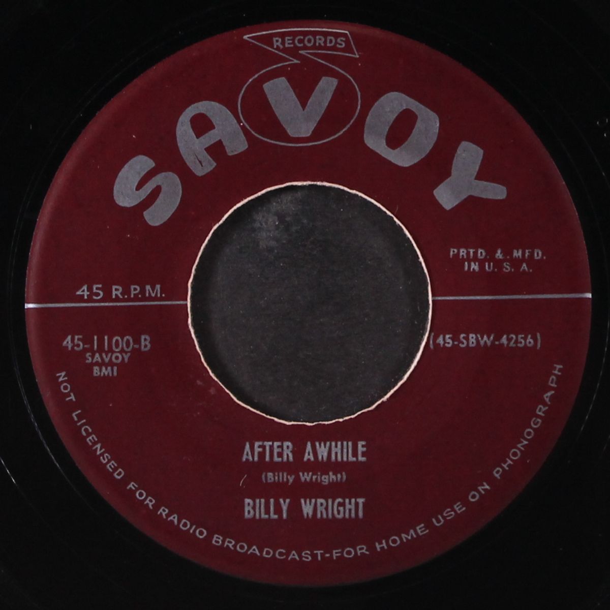 after awhile / four cold, cold walls by BILLY WRIGHT