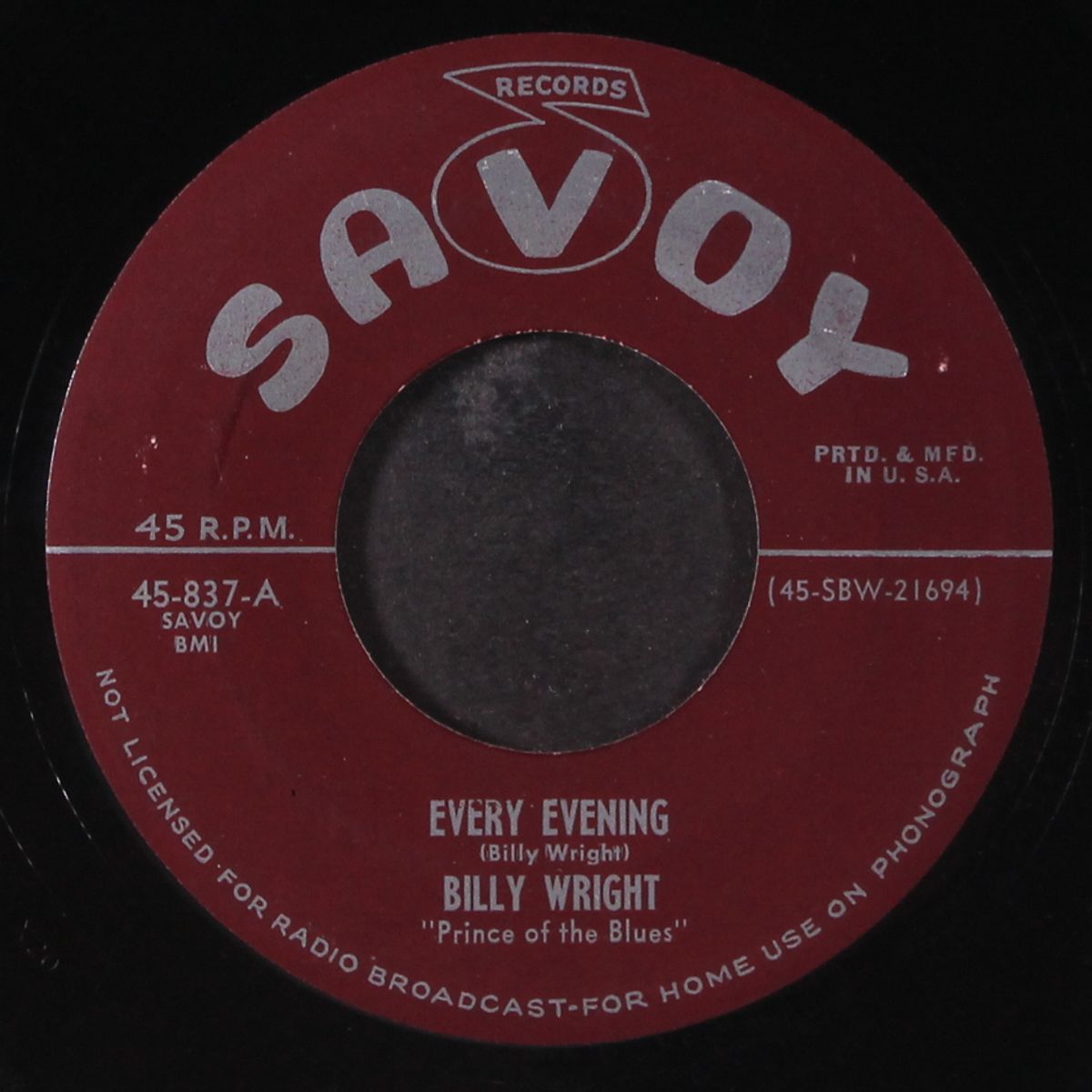 every evening / married woman's boogie by BILLY WRIGHT