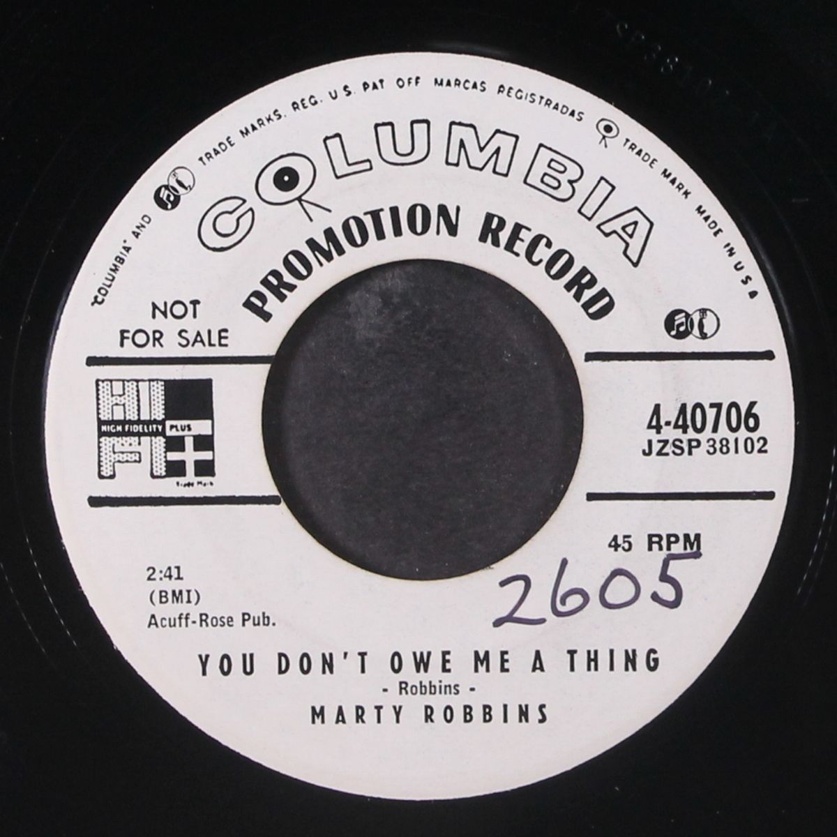 respectfully miss brooks by MARTY ROBBINS