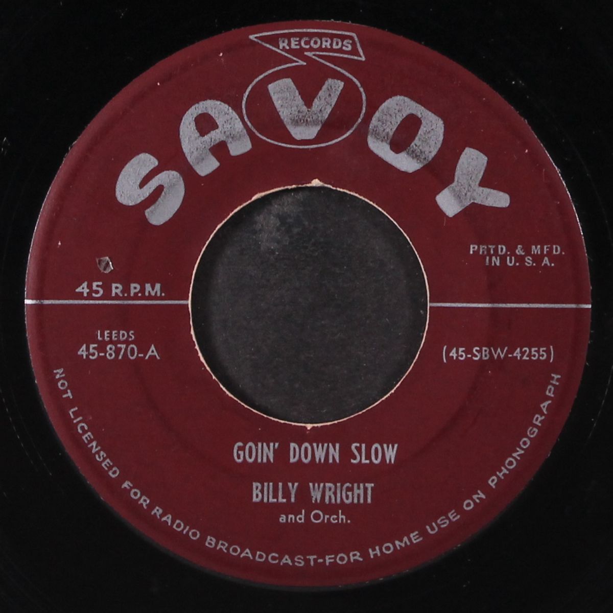 if i didn't love you / goin' down slow by BILLY WRIGHT