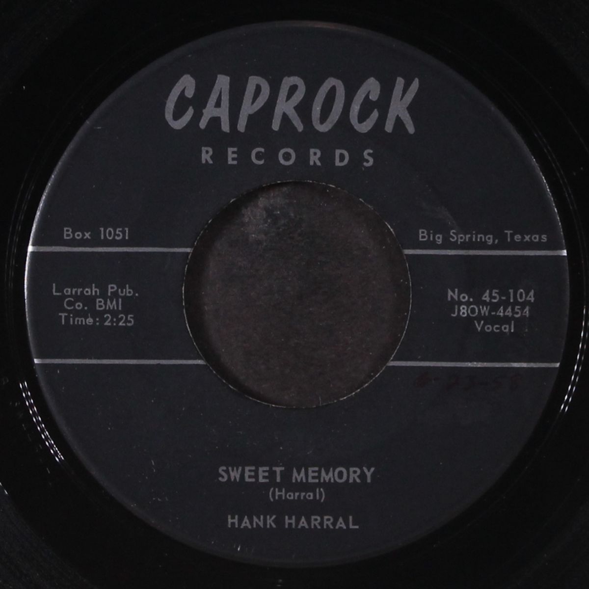 tank town boogie / sweet memory by HANK HARRAL