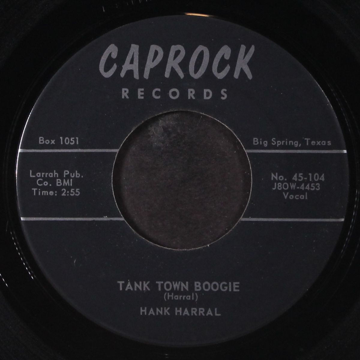 tank town boogie / sweet memory by HANK HARRAL