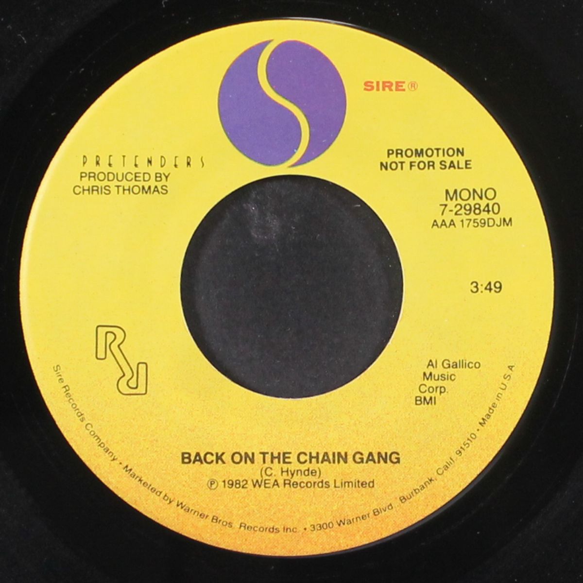 back on the chain / mono by PRETENDERS