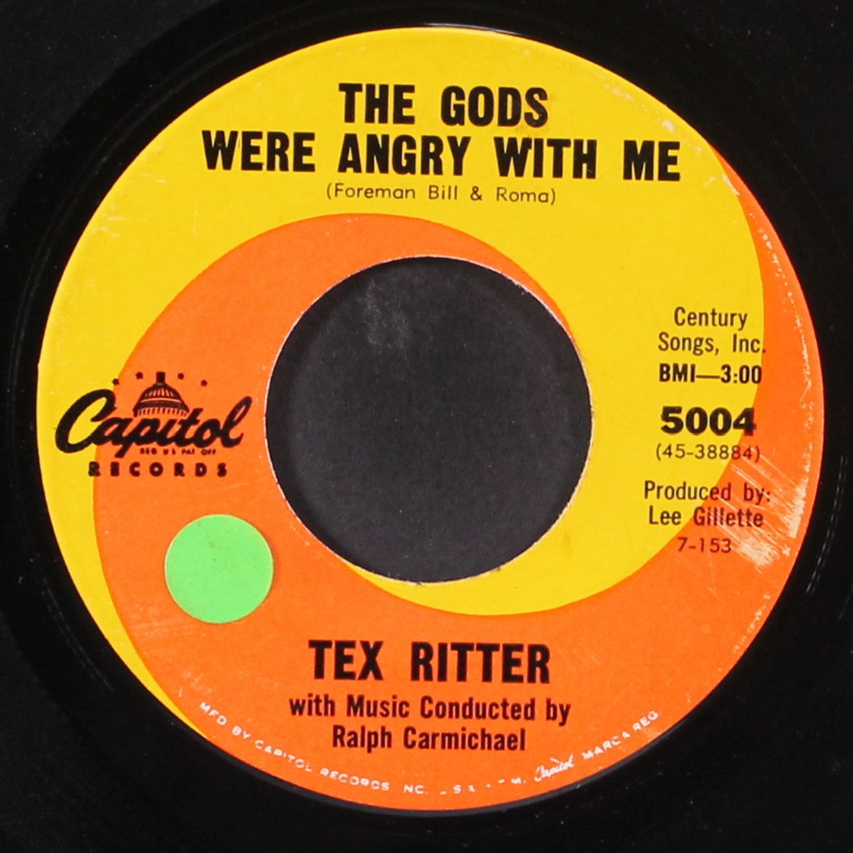 the gods were angry with me by TEX RITTER