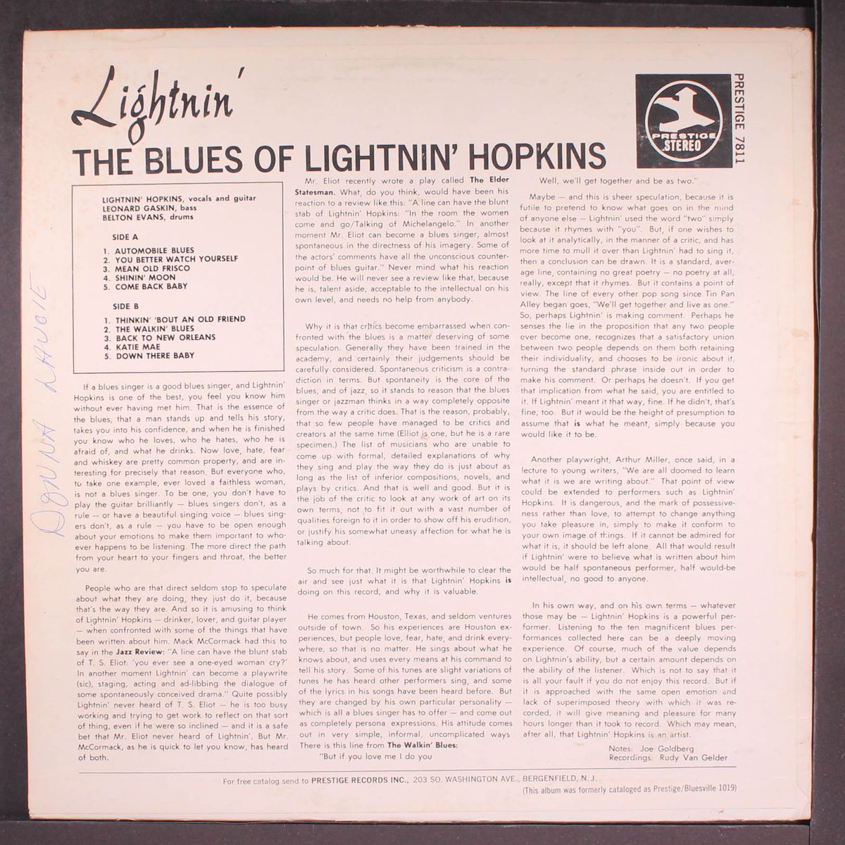 the blues of by LIGHTNIN' HOPKINS
