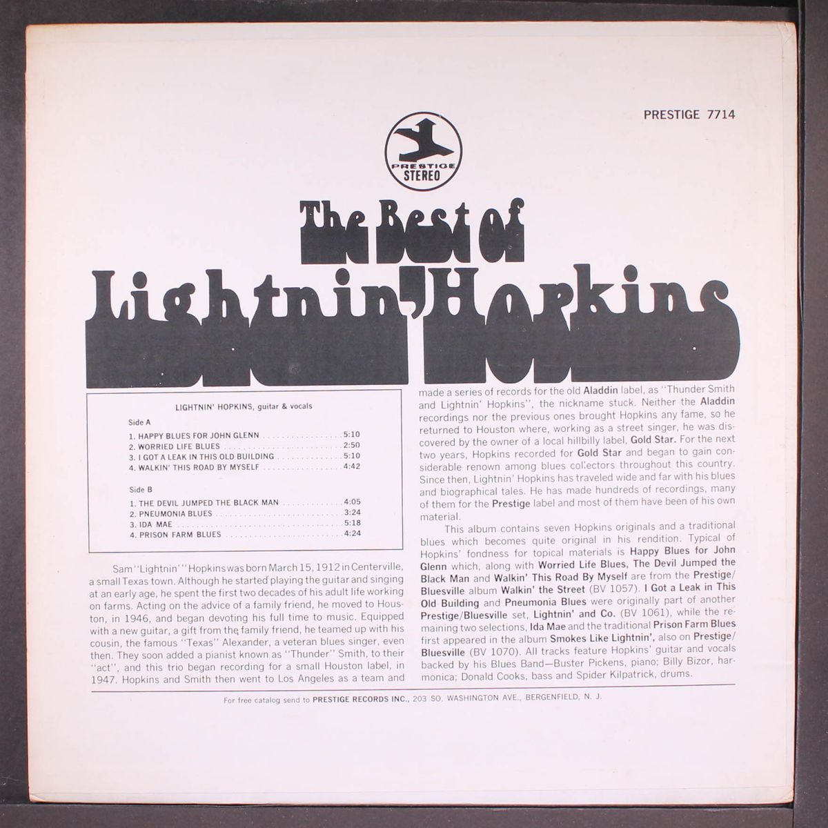 best of by LIGHTNIN' HOPKINS