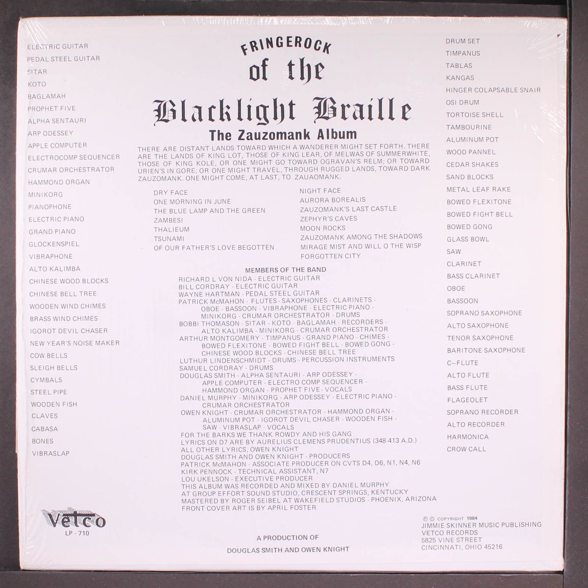 the zauzomank album by BLACKLIGHT BRAILLE