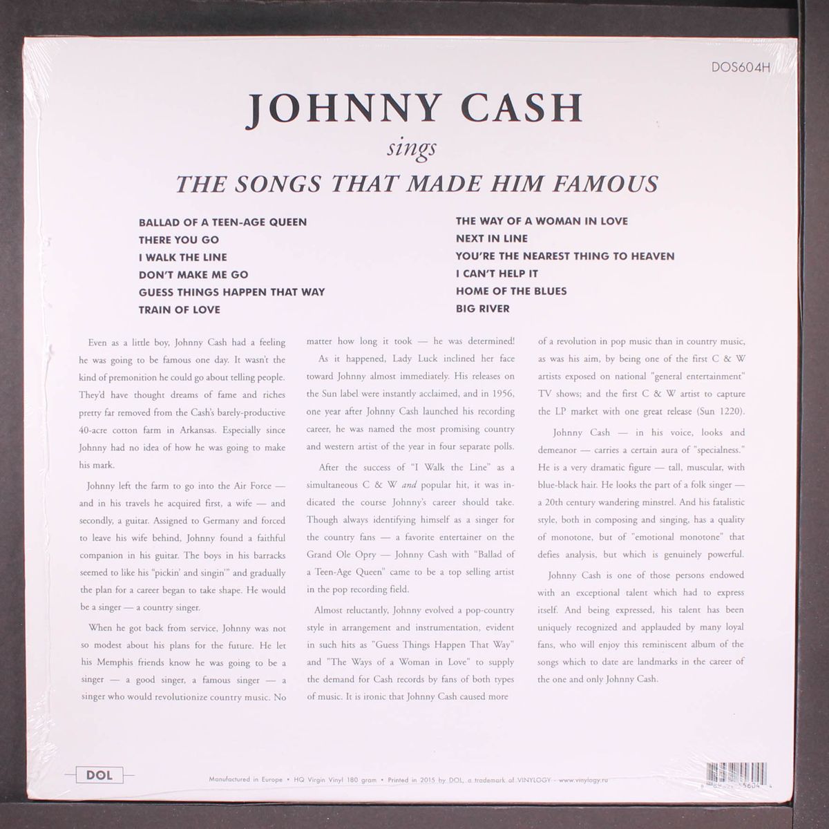 the songs that made him famous by JOHNNY CASH