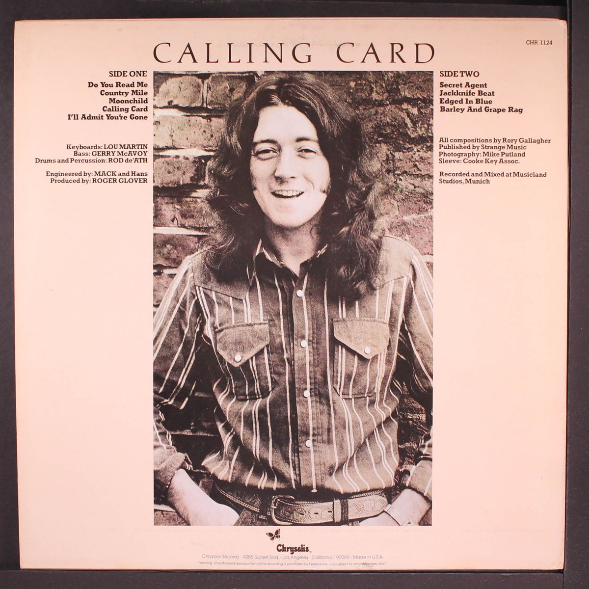 calling card by RORY GALLAGHER