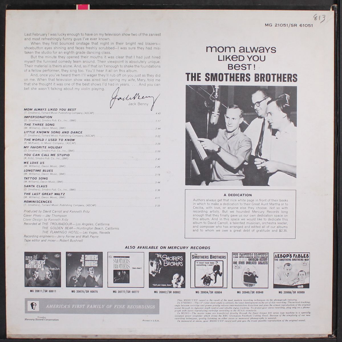 mom always liked you best! by SMOTHERS BROTHERS