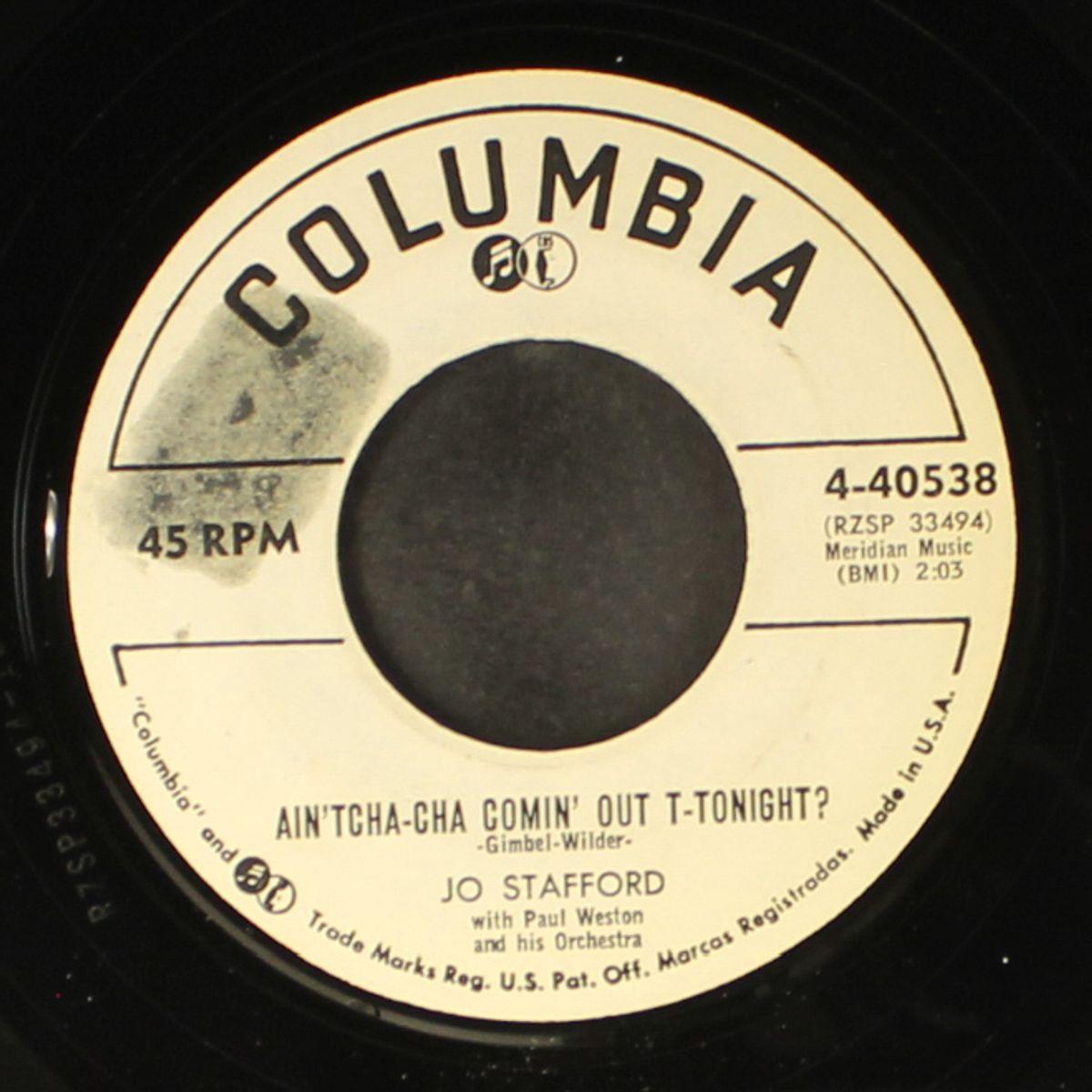 ain't-cha comin' out t-tonight? by JO STAFFORD