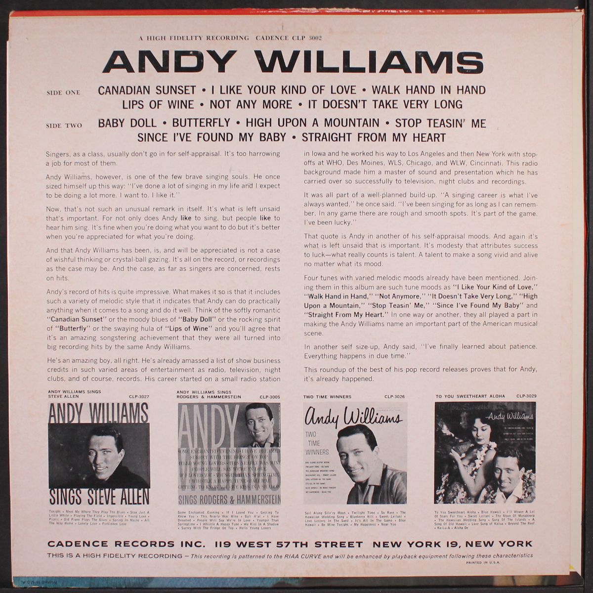 andy williams by ANDY WILLIAMS