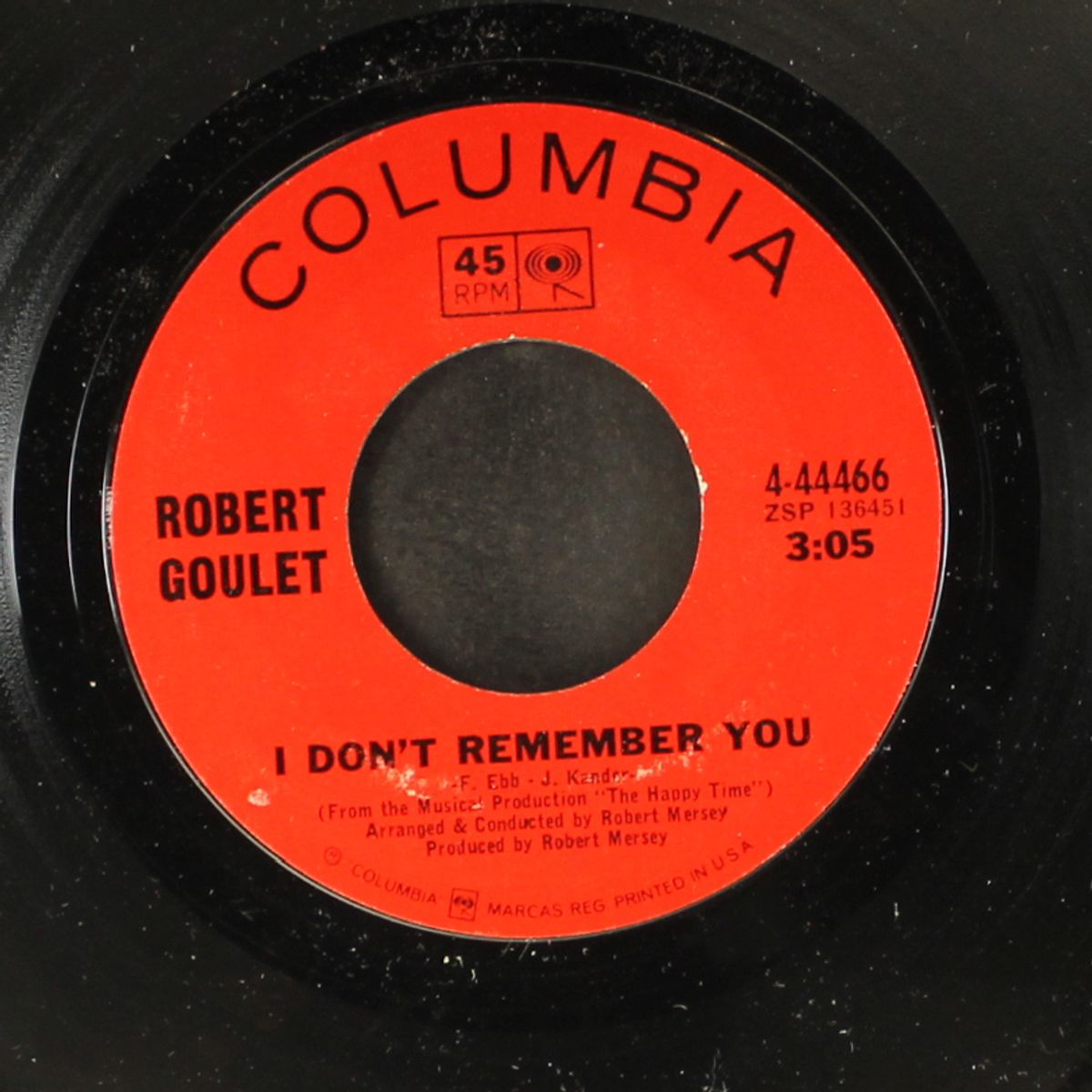 i don't remember you / the happy time by ROBERT GOULET