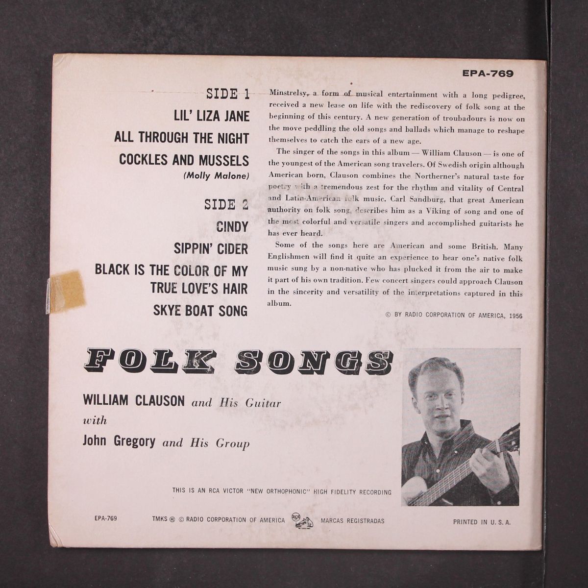folk songs by WILLIAM CLAUSON