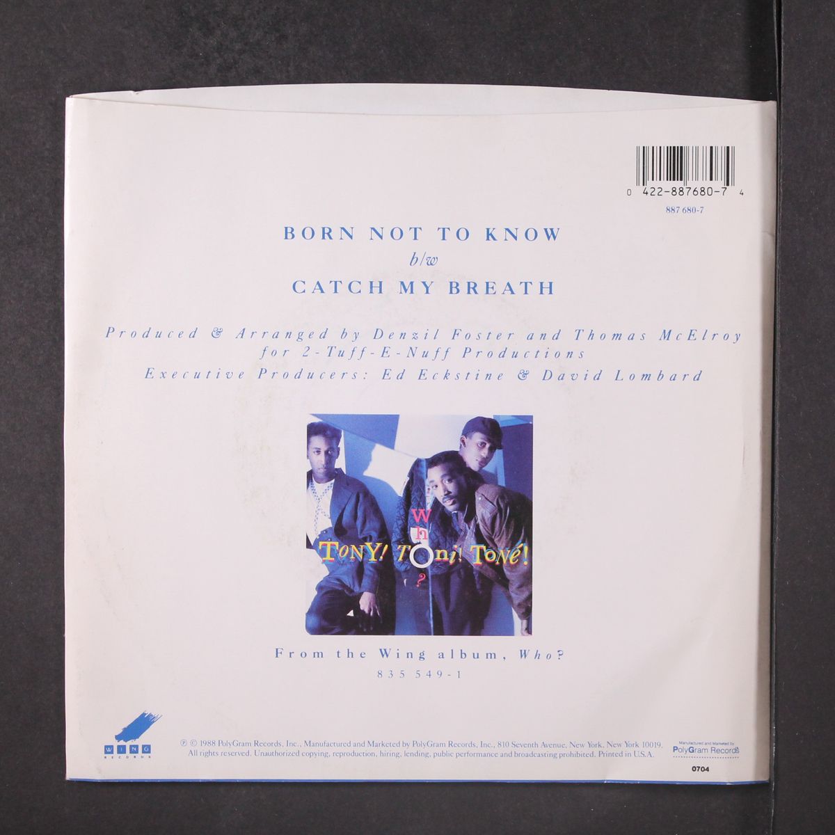 born not to know / catch my breath by TONY TONI TONE