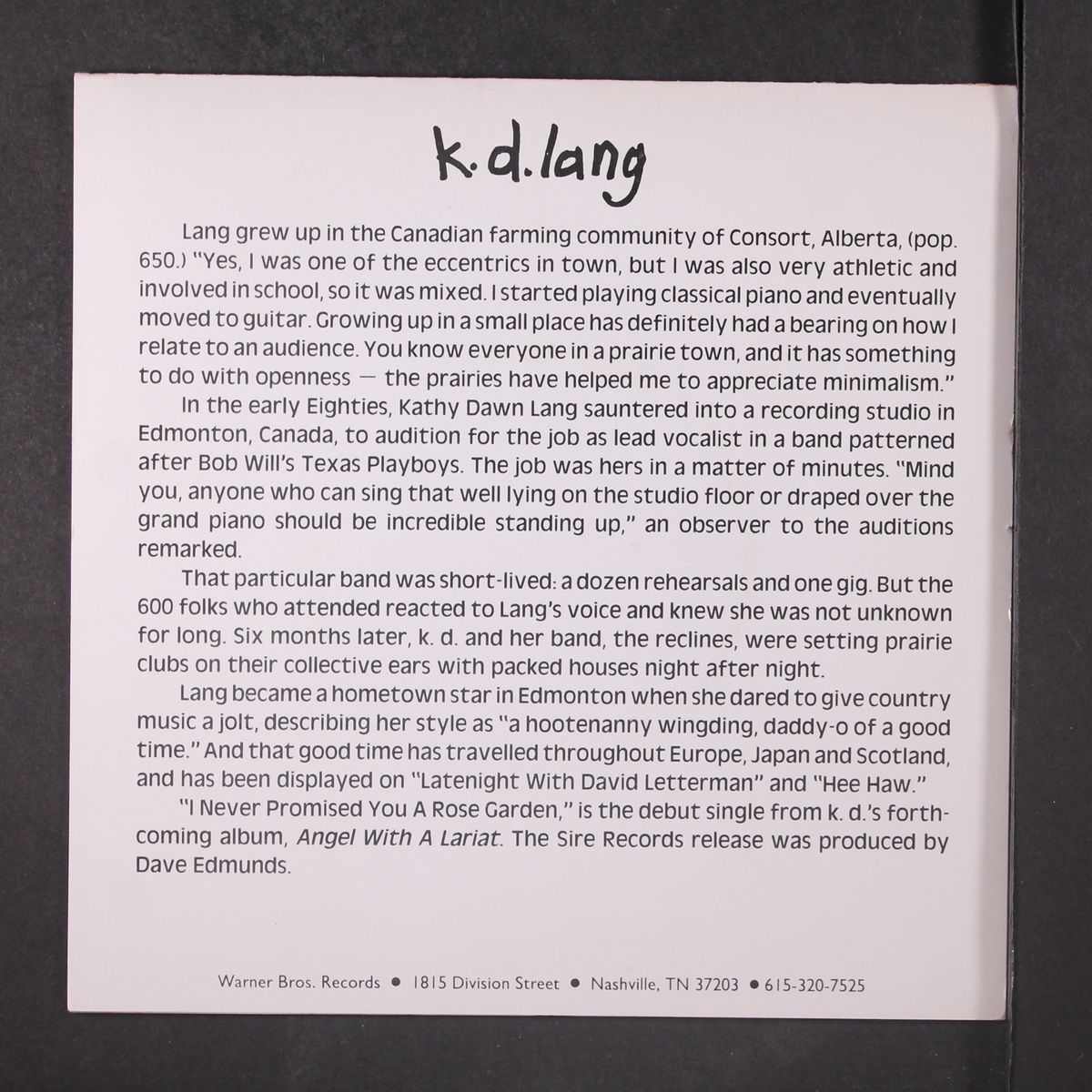 rose garden / same by K.D. LANG